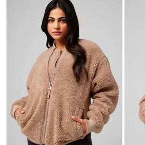 Fabletics Tan Teddy Jacket for Women